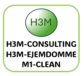 H3M Gruppen logo med H3M-Consulting, H3M-ejendomme og M1-Clean